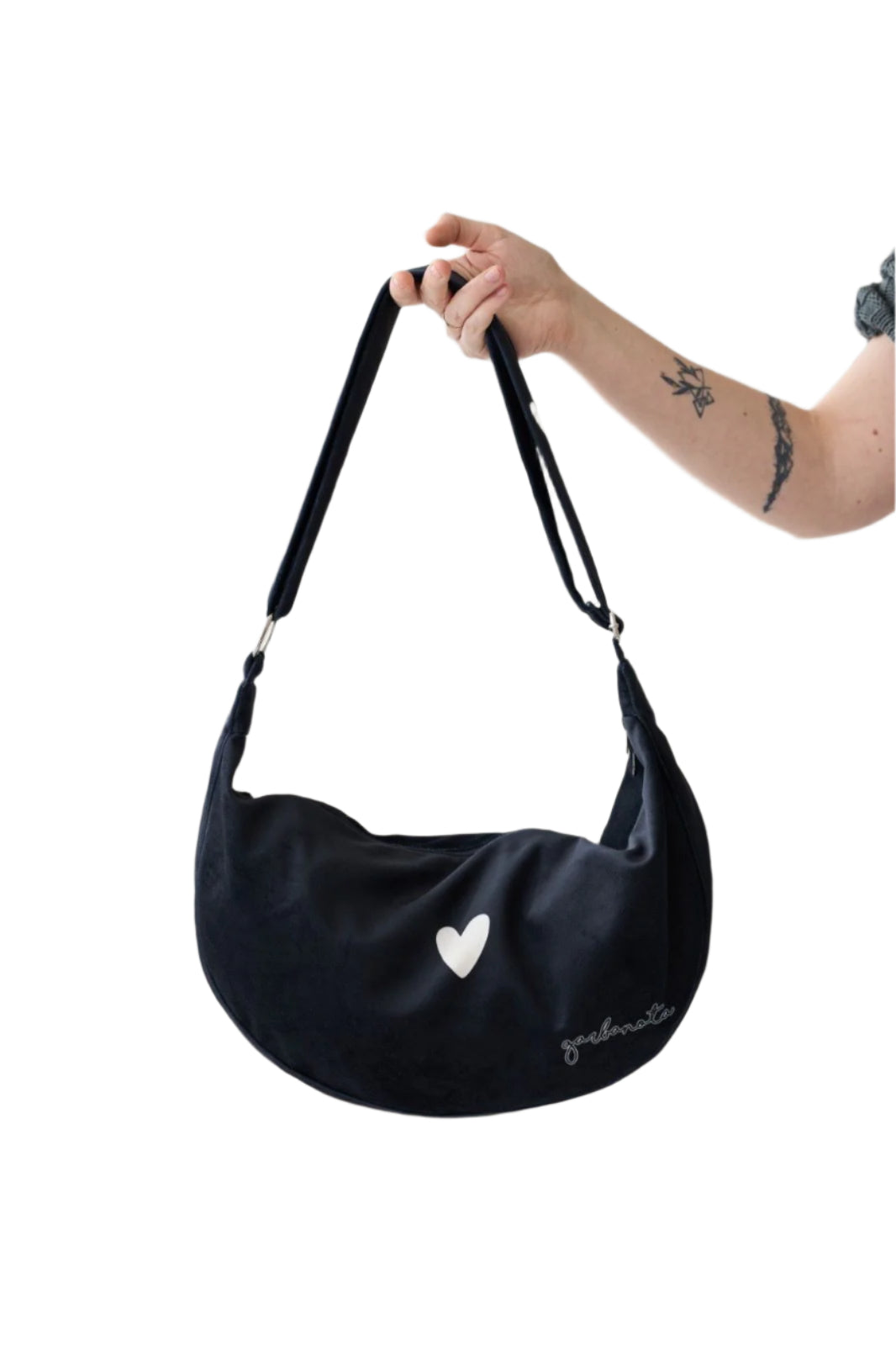 Hobo Bag Heart - Black