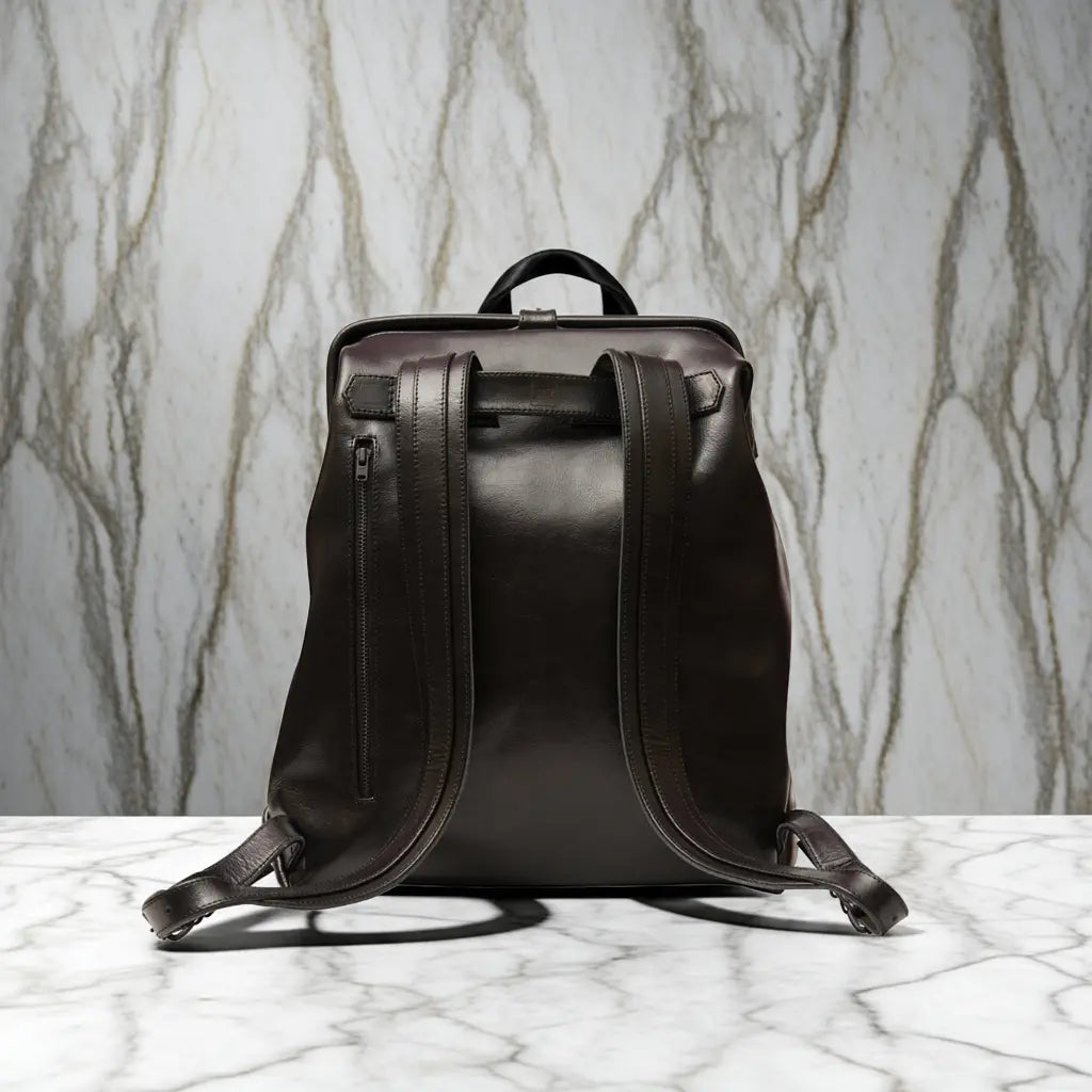 Black Leather Backpack - Medium & Large Size MAKEme