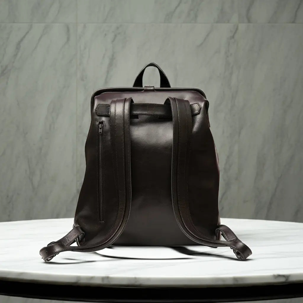 Black Leather Backpack - Medium & Large Size MAKEme