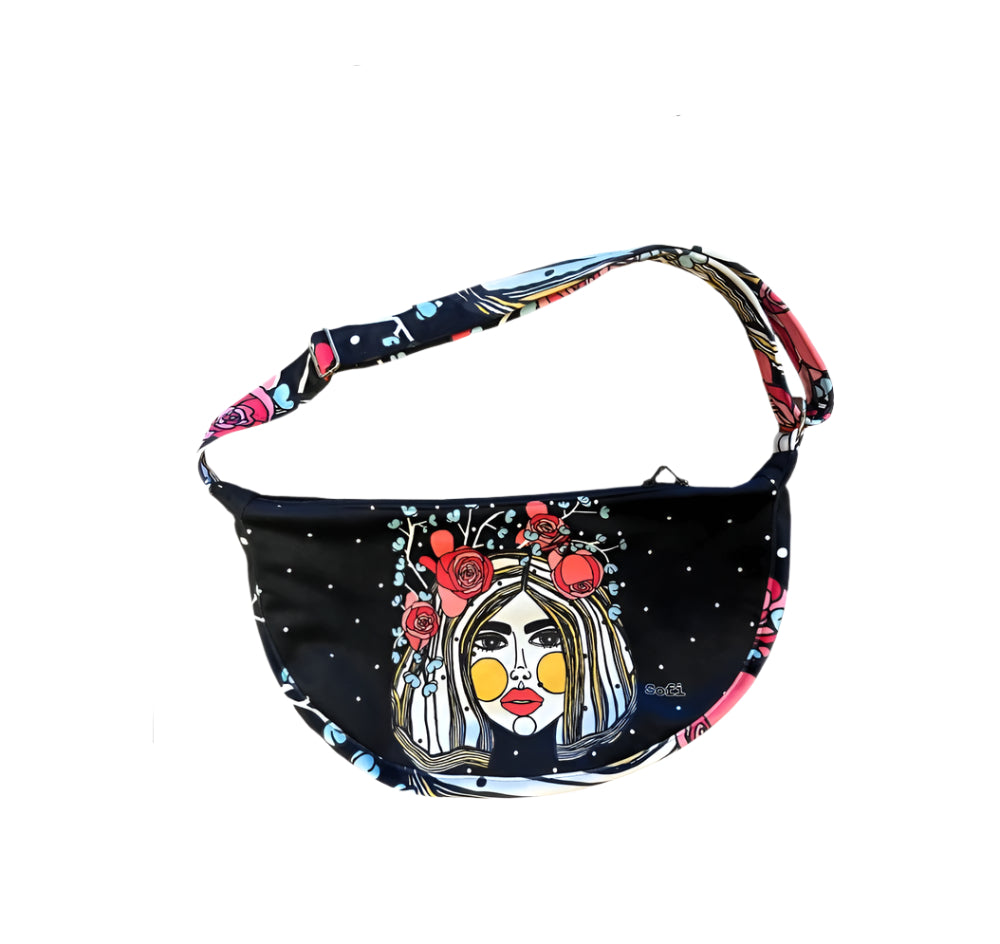Hobo Bag Heart - Black