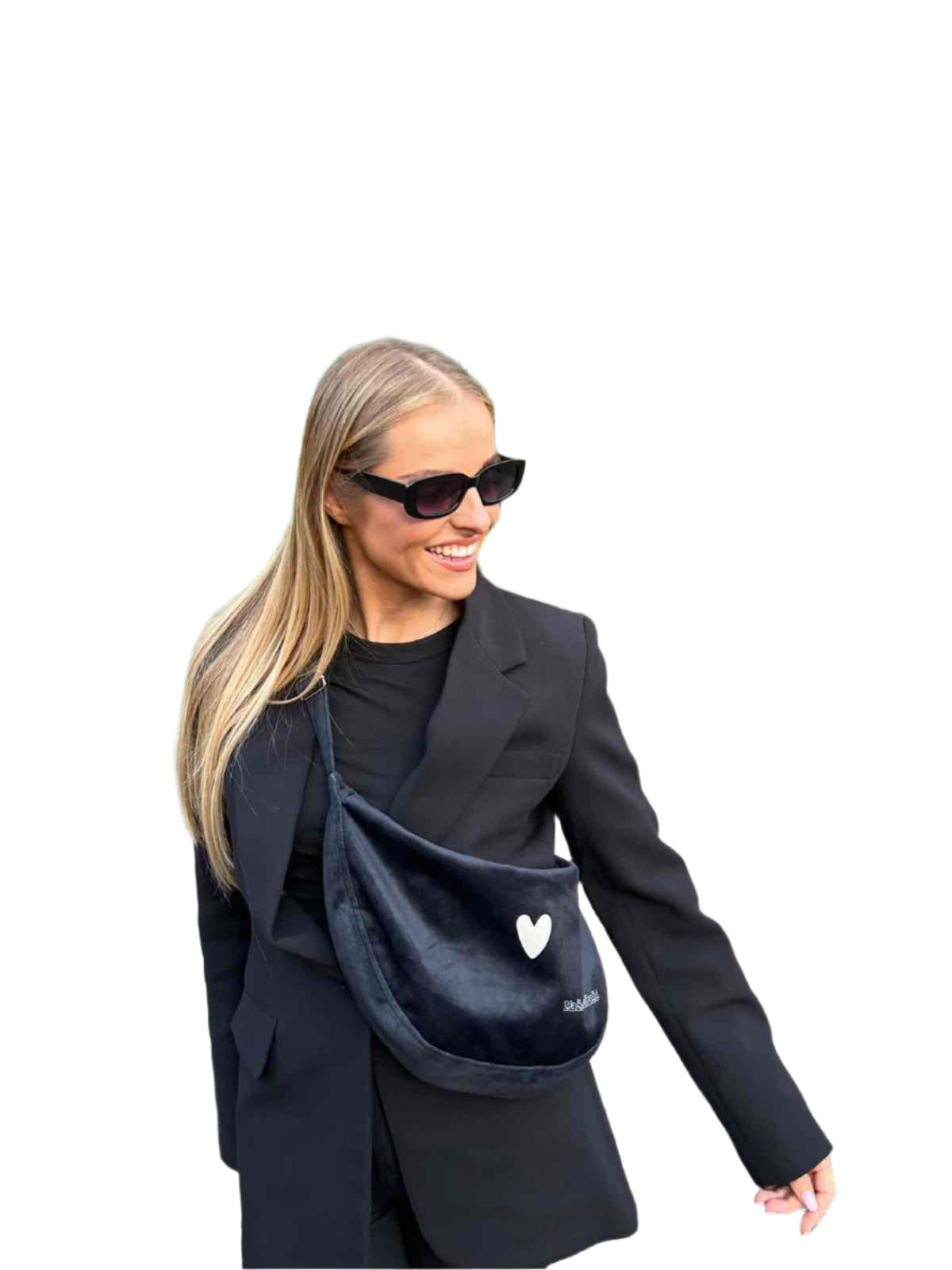 Hobo Bag Heart - Black
